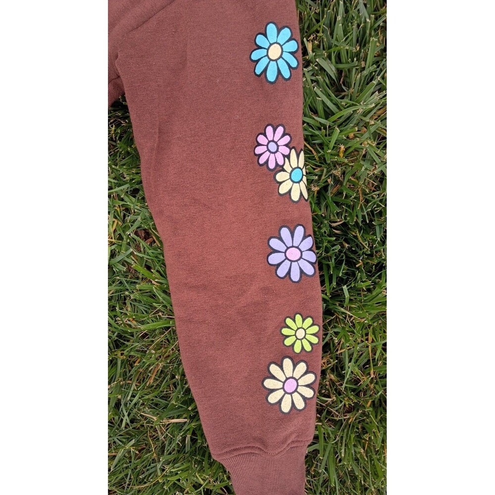 Faded Rise Mushroom Graphic Zip Hoodie Brown Have A Nice Trip Festival Boho Y2K - Picture 7 of 8